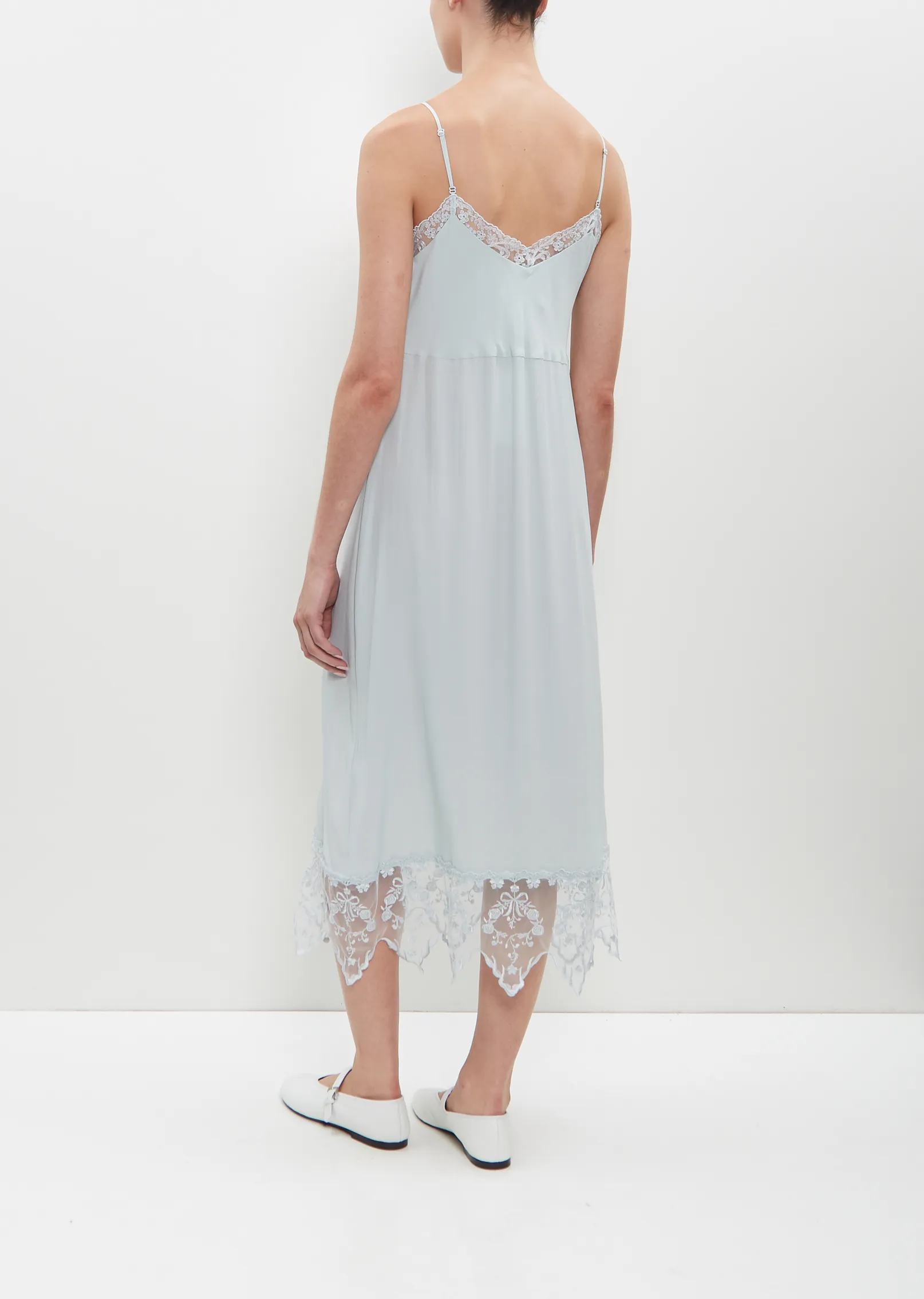 Lace Trim Slip Dress — Duck Egg sold by La Garconne product image thumbnail 3