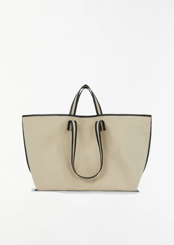Canvas Tote — Beige / Oil Black sold by La Garconne