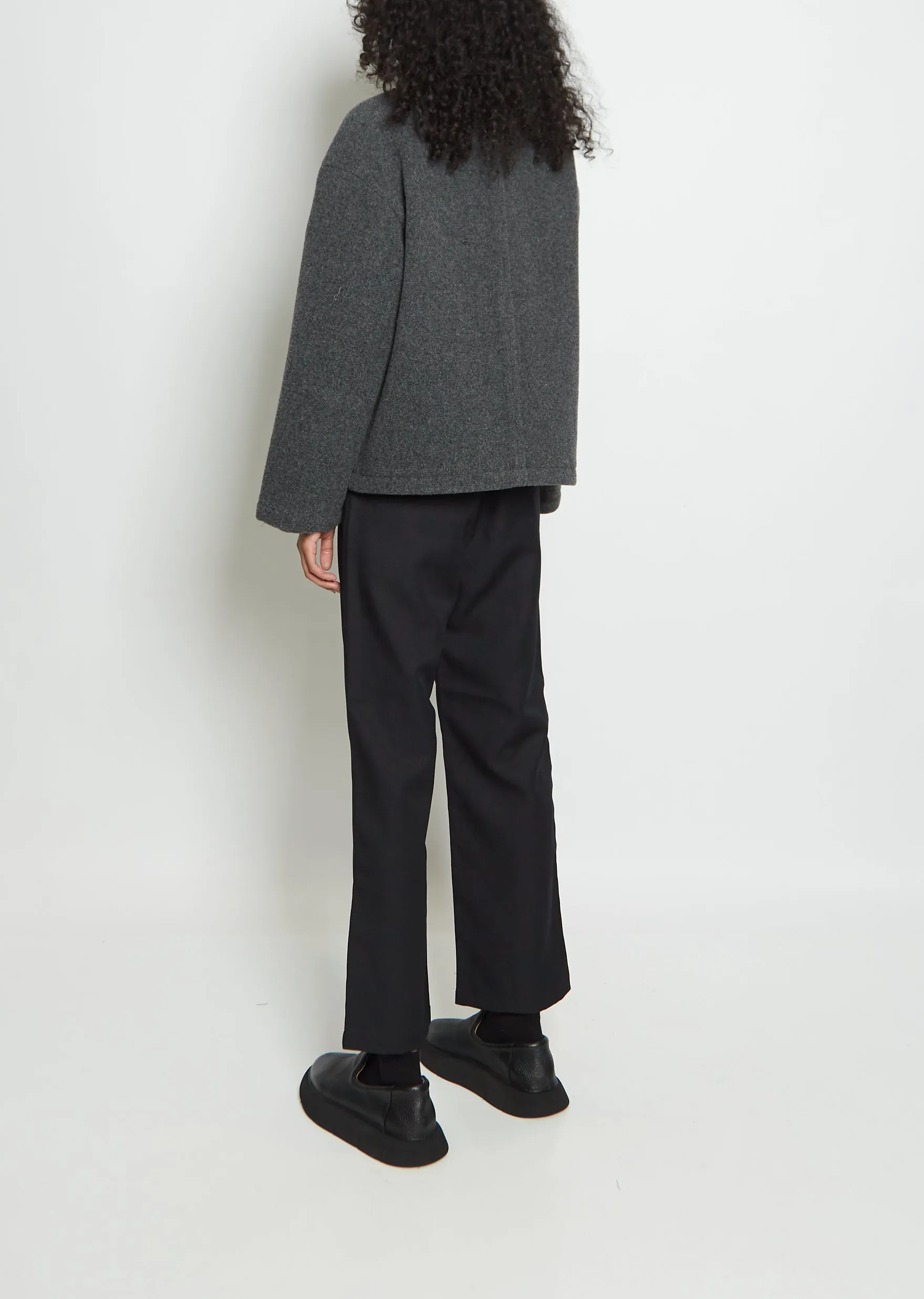 Wool Blend Collarless Jacket — Grey sold by La Garconne product image thumbnail 3