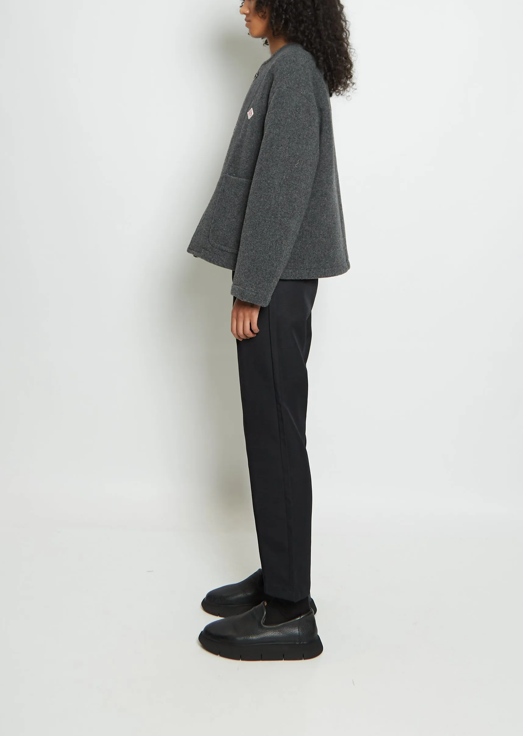 Wool Blend Collarless Jacket — Grey sold by La Garconne product image thumbnail 2