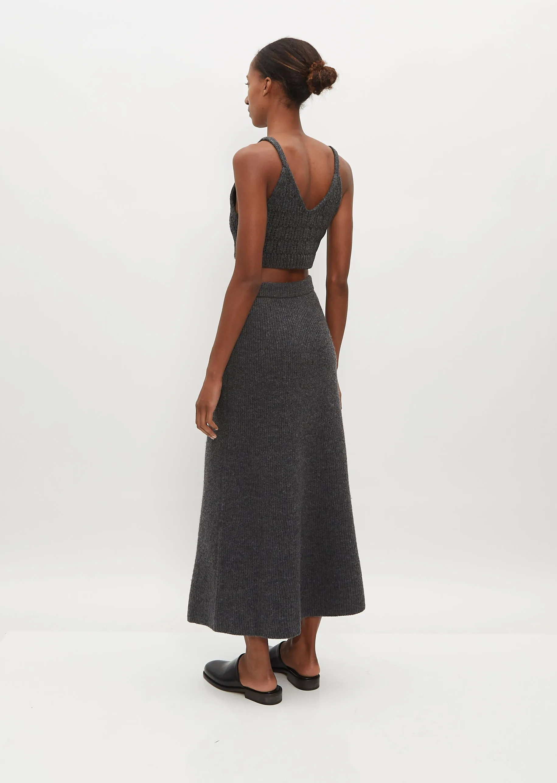 French Merino Rib Knit Flare Skirt sold by La Garconne product image thumbnail 3