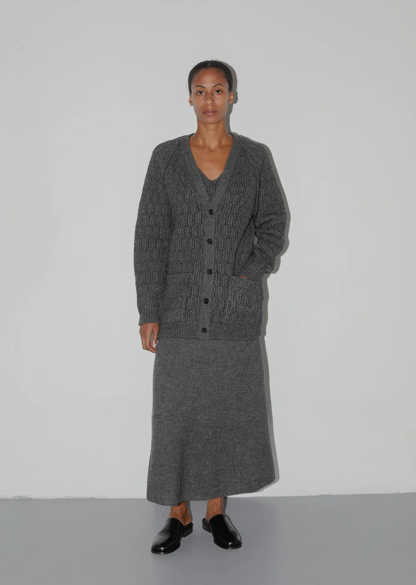 French Merino Rib Knit Flare Skirt sold by La Garconne product image thumbnail 4