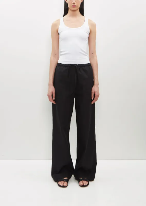 Cotton Drawstring Trousers — Black sold by La Garconne