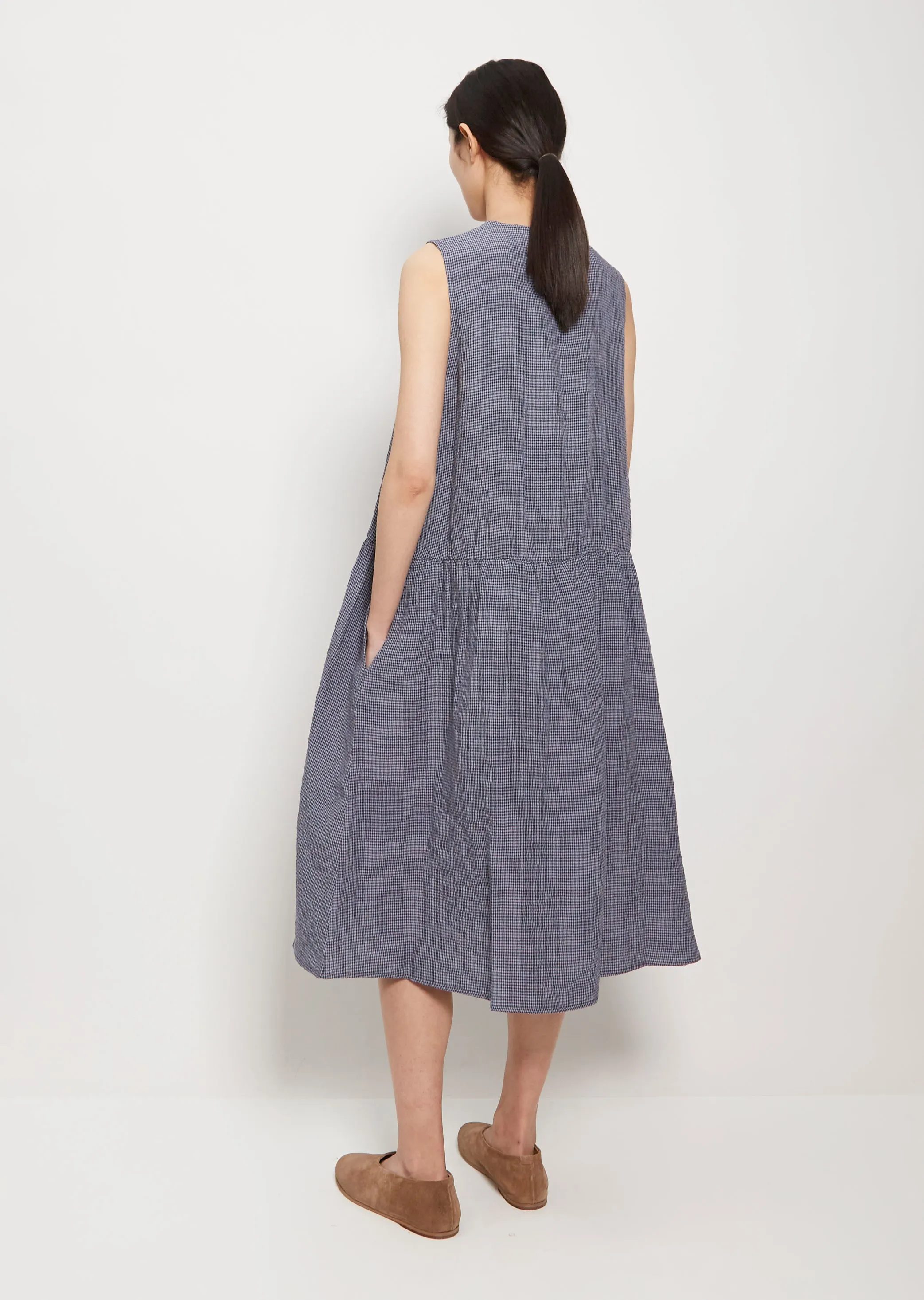 Gathered Skirt Linen Dress sold by La Garconne product image thumbnail 3