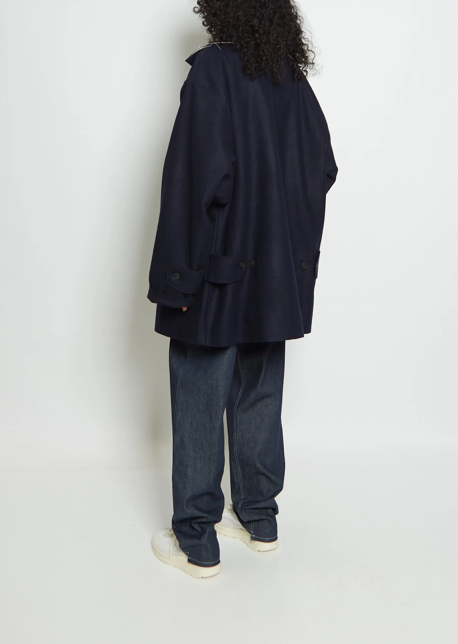Wool XXL Mackintosh Jacket — Black Navy sold by La Garconne product image thumbnail 3