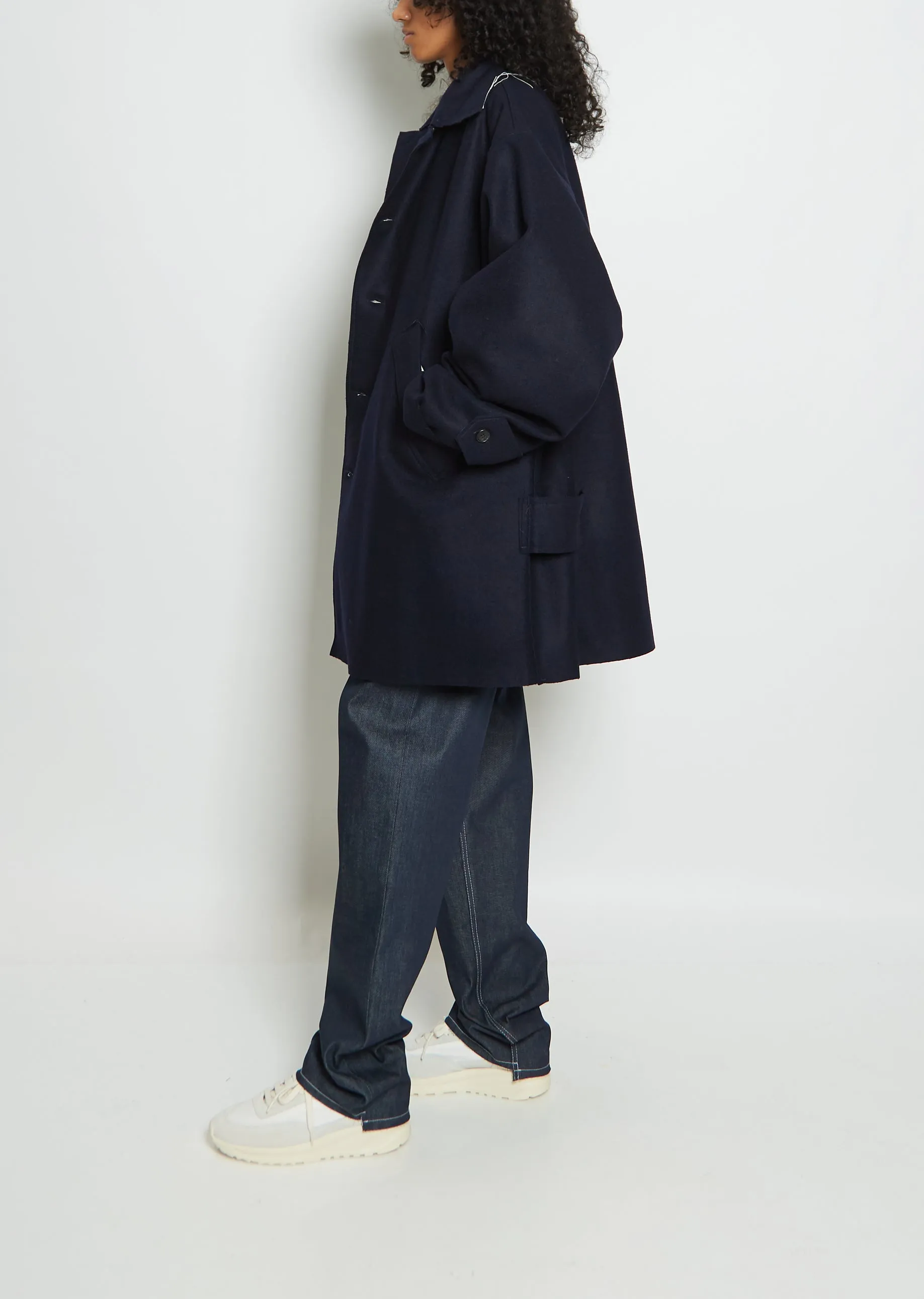 Wool XXL Mackintosh Jacket — Black Navy sold by La Garconne product image thumbnail 2