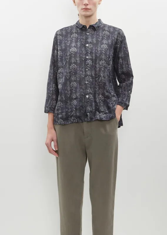 Calamint Print Blouse — Charcoal sold by La Garconne