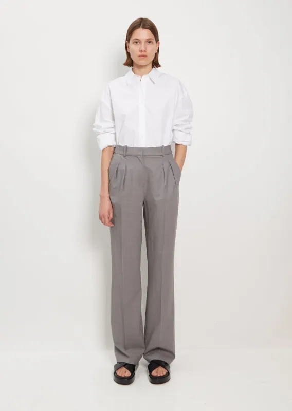 Sbiru Wool Pants — Grey Melange sold by La Garconne