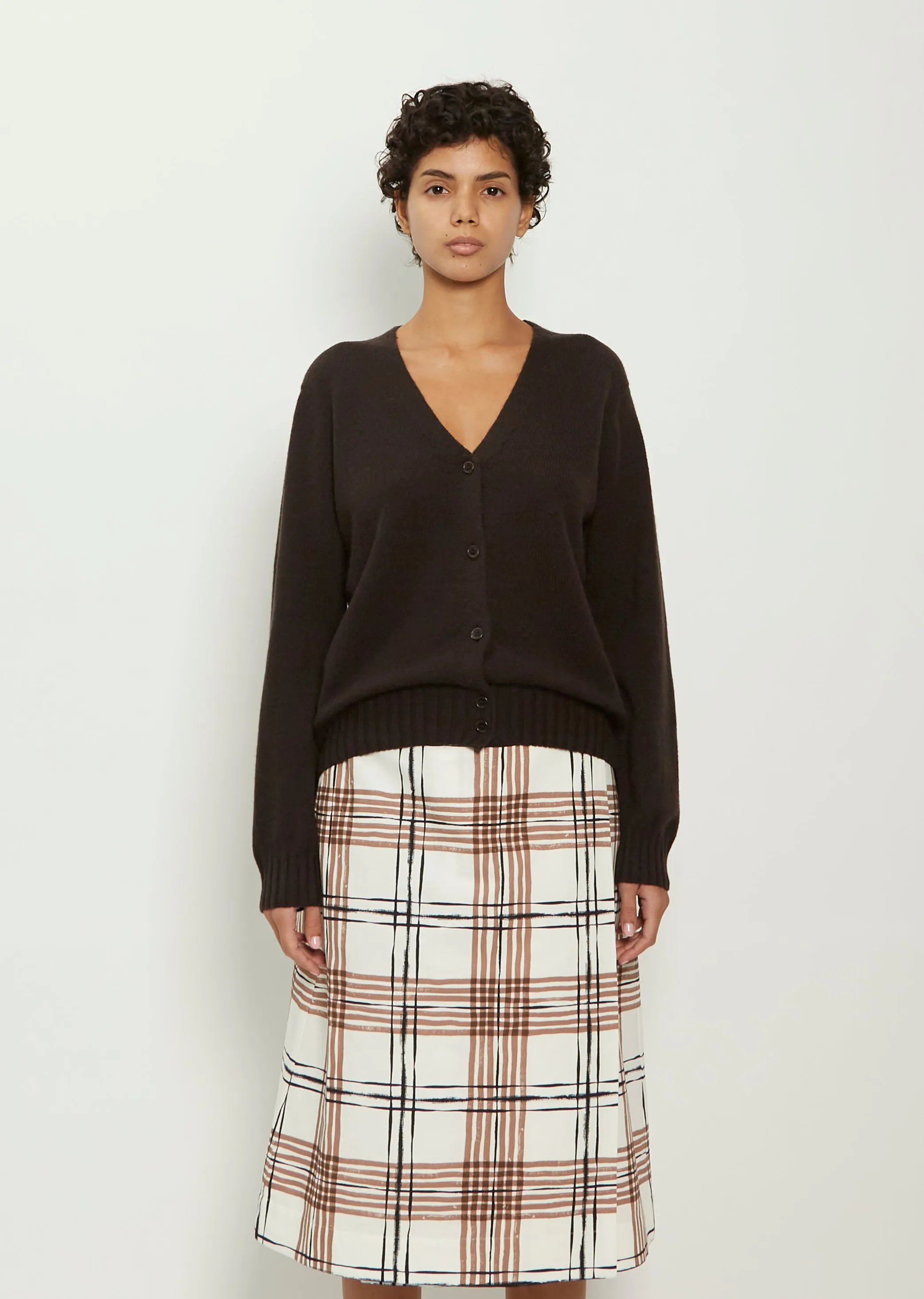 Cashmere Seamless V Neck Cardigan sold by La Garconne