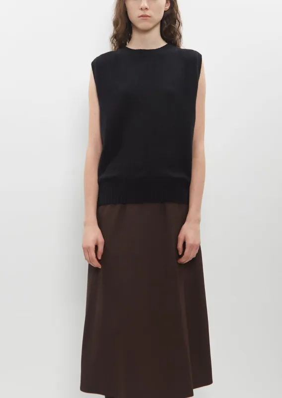 Boxy Crew Neck Slipover Vest sold by La Garconne