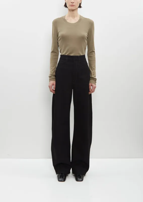 High Waisted Curved Pants sold by La Garconne