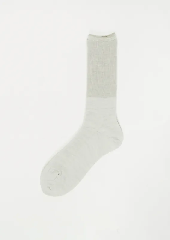 Two Tone Rib Socks — Light White sold by La Garconne