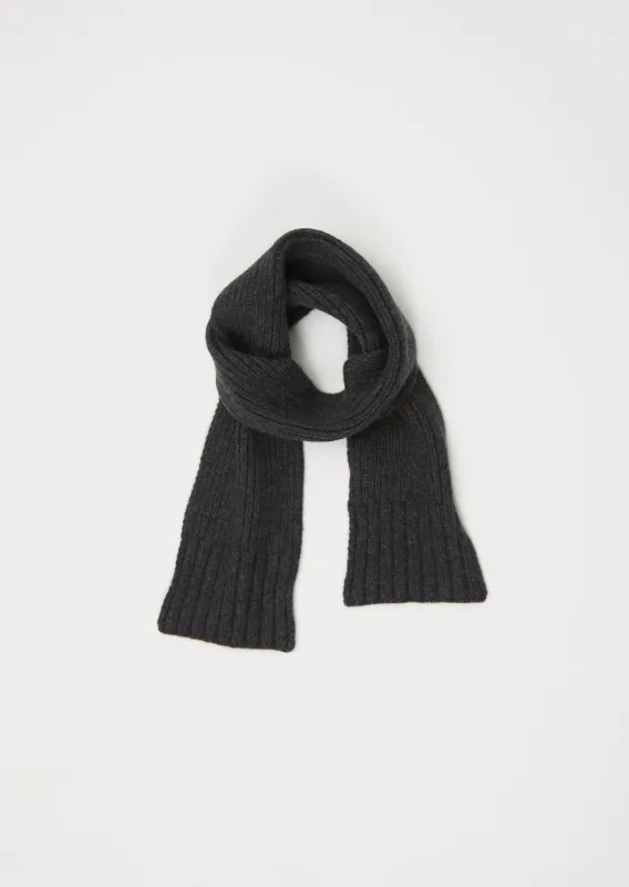Narrow Ribbed Scarf — Charcoal sold by La Garconne