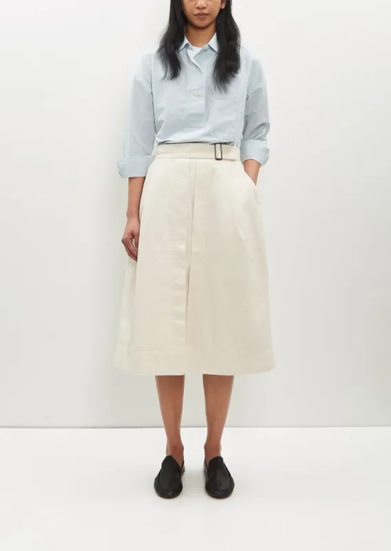 Cinch Waist Skirt — White sold by La Garconne