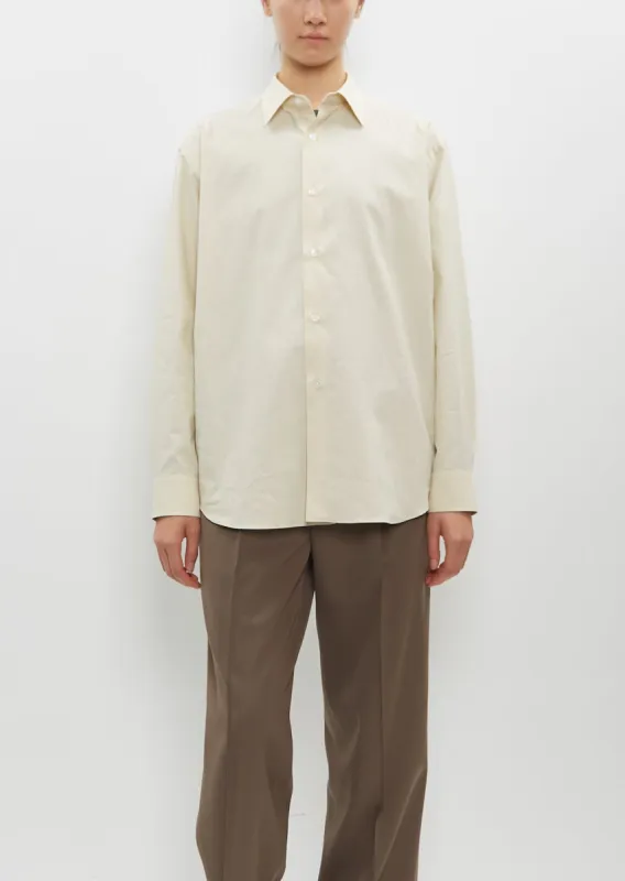 Washed Finx Twill Shirt – Light Beige sold by La Garconne