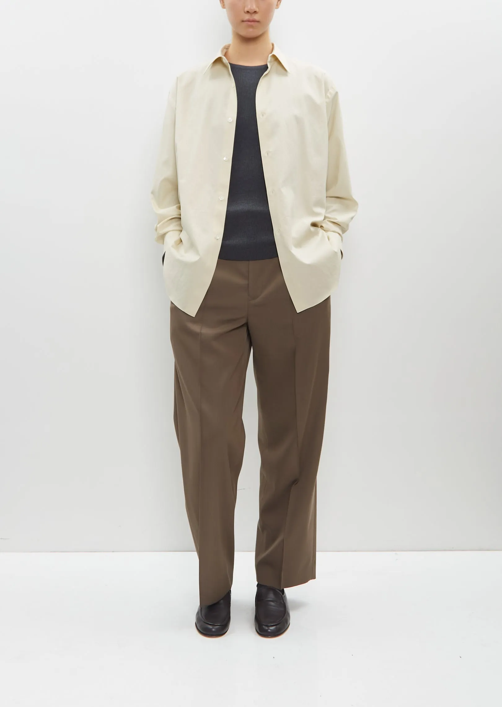 Washed Finx Twill Shirt – Light Beige sold by La Garconne product image thumbnail 4