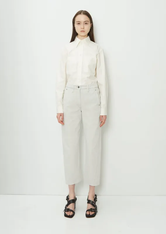 Denim Twisted Pant — Denim Snow Grey made by Lemaire
