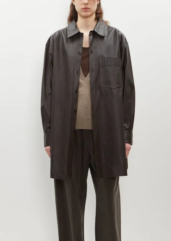 Leather Overshirt sold by La Garconne
