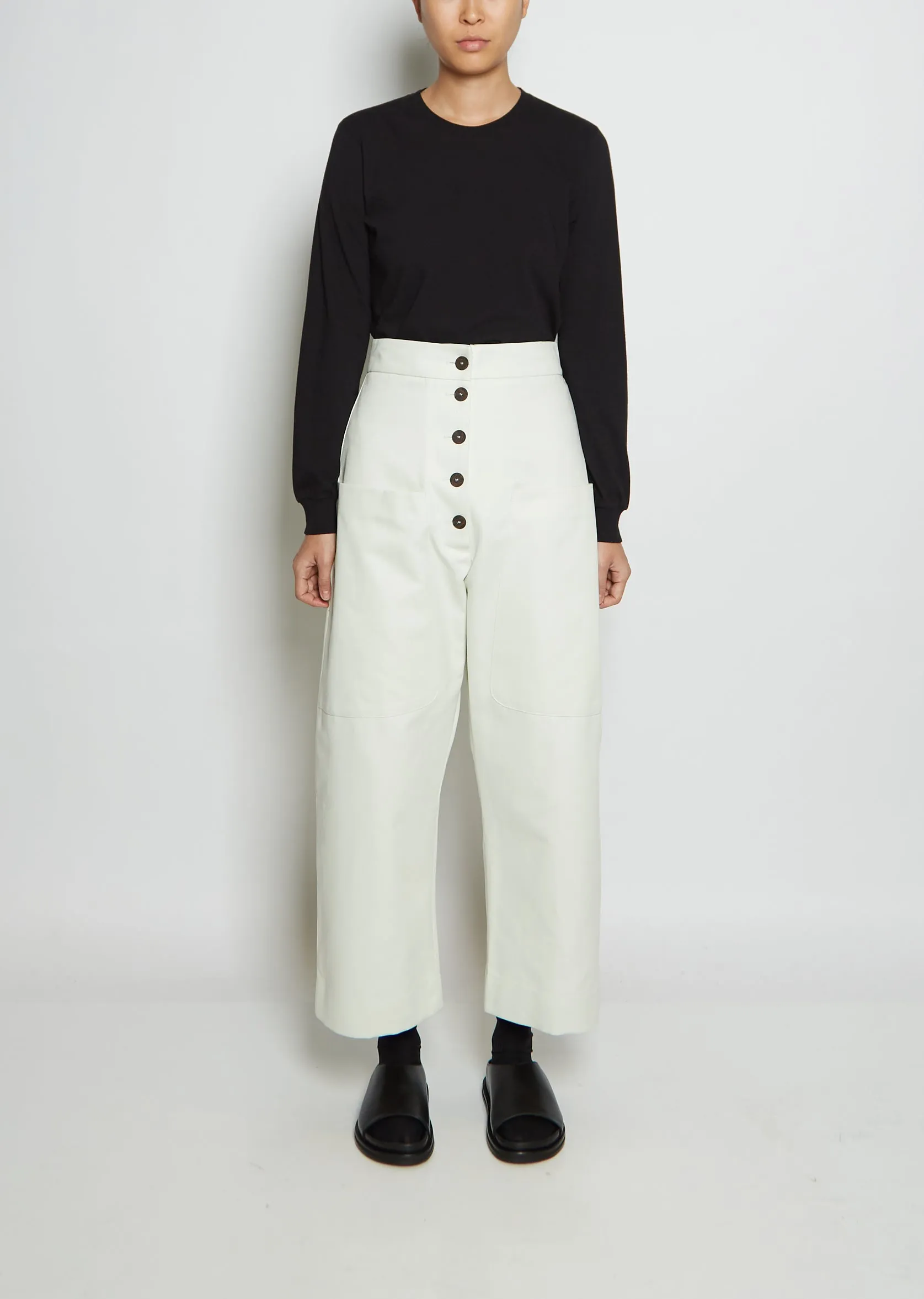 Brinson Rounded Cotton Twill Pants sold by La Garconne