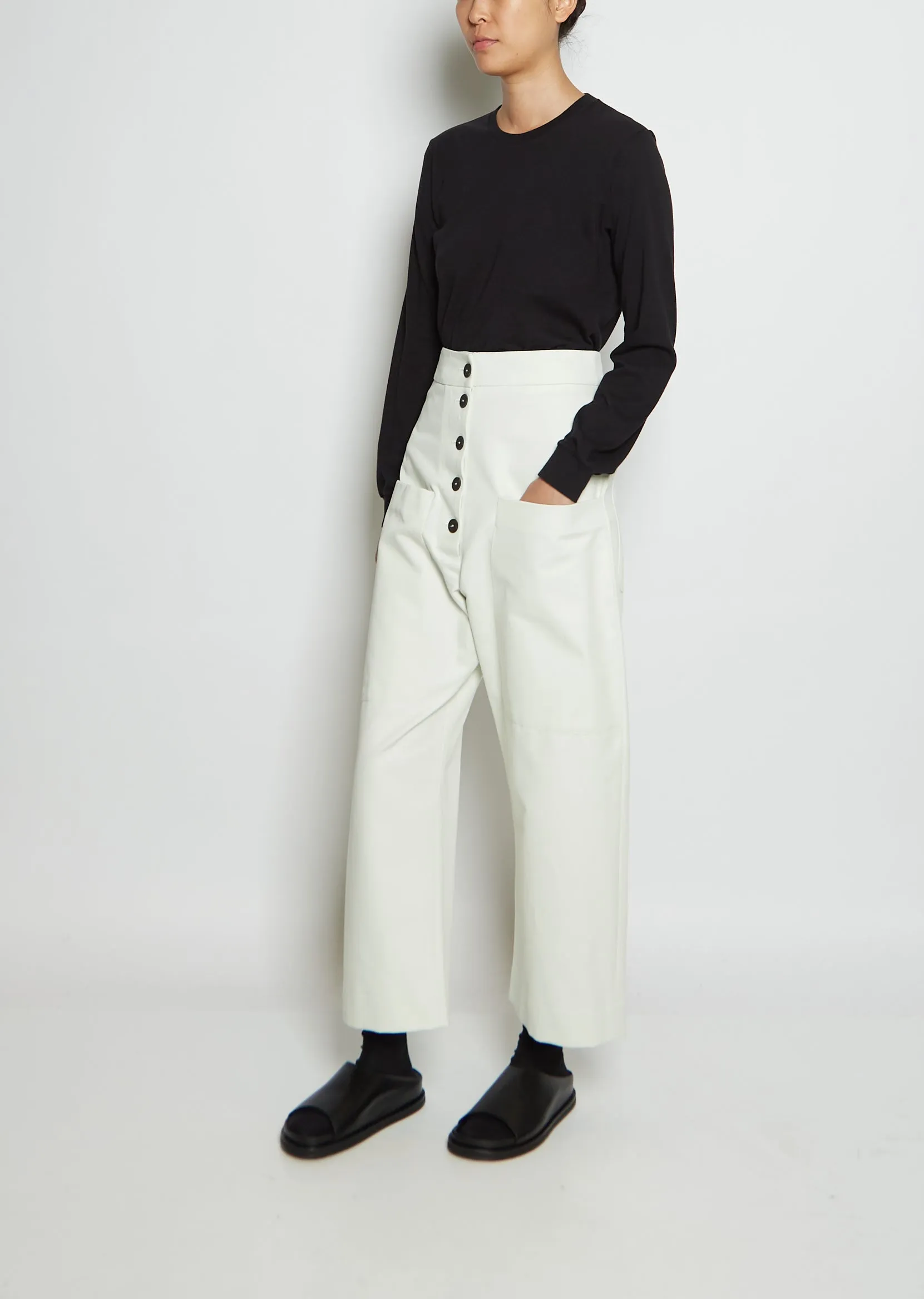 Brinson Rounded Cotton Twill Pants sold by La Garconne product image thumbnail 4