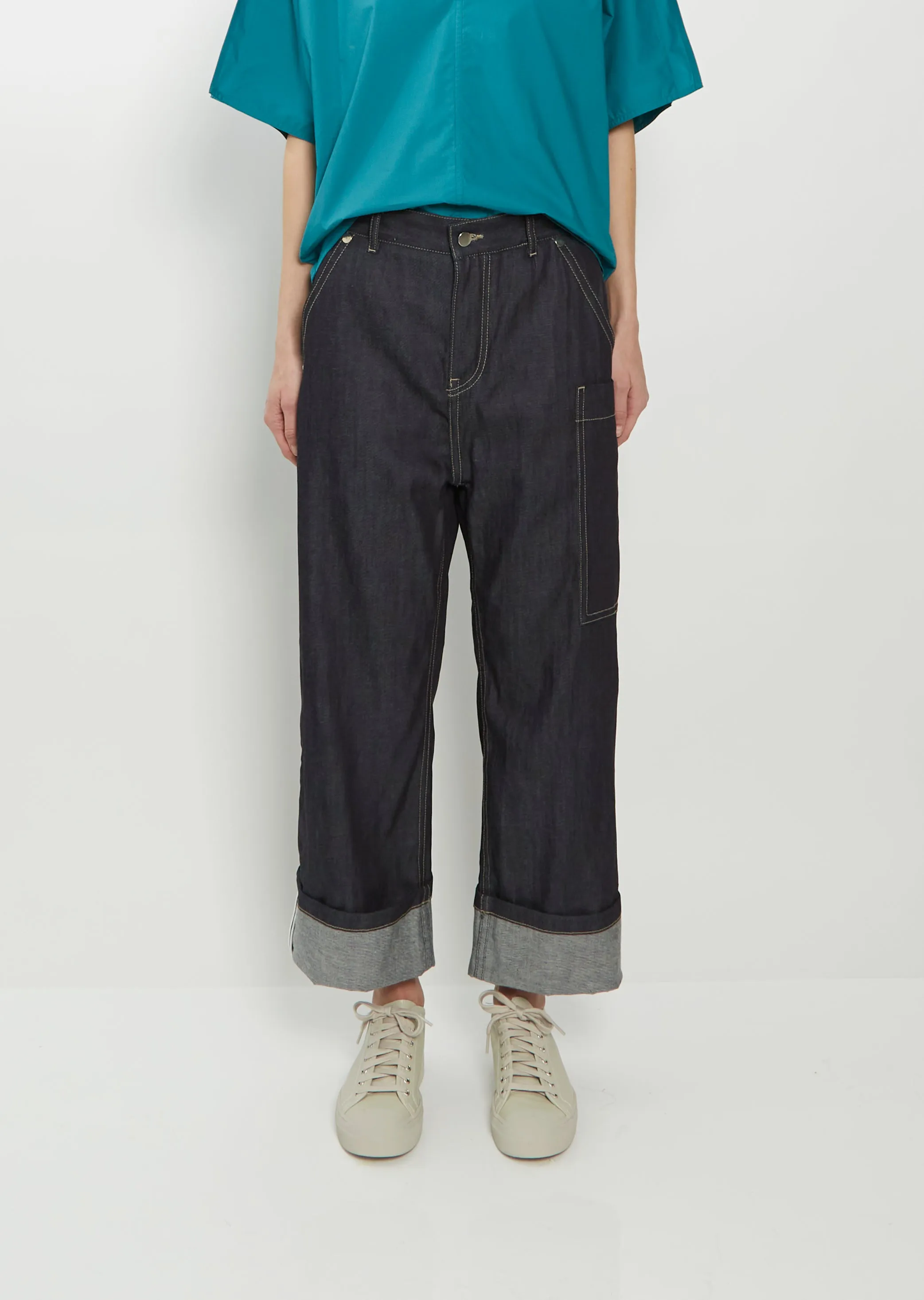 Prague Denim Patched Pant sold by La Garconne product image thumbnail 4