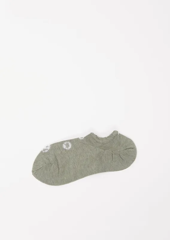 Shibori Knitted No-Show Socks — Khaki sold by La Garconne