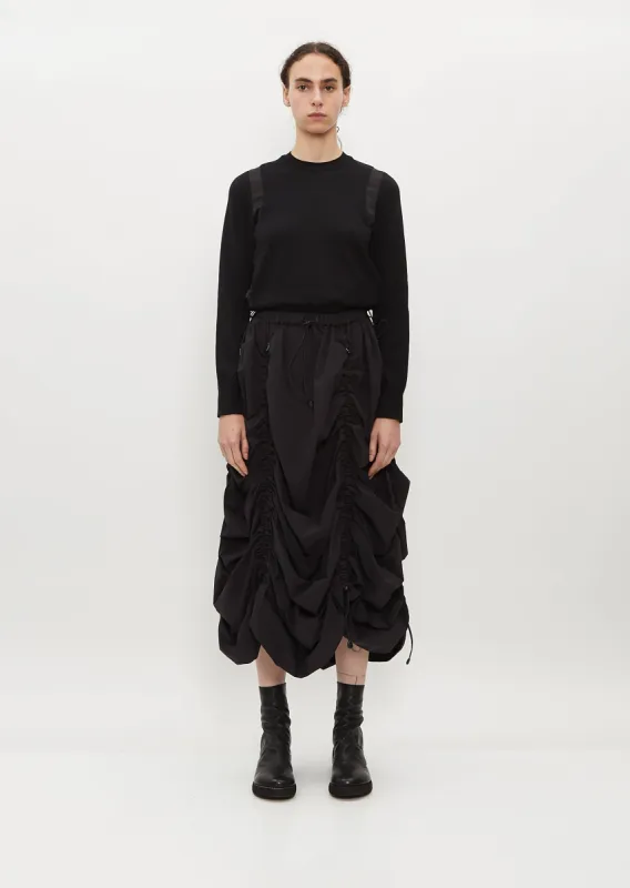Nylon Poly Drawcord Skirt sold by La Garconne