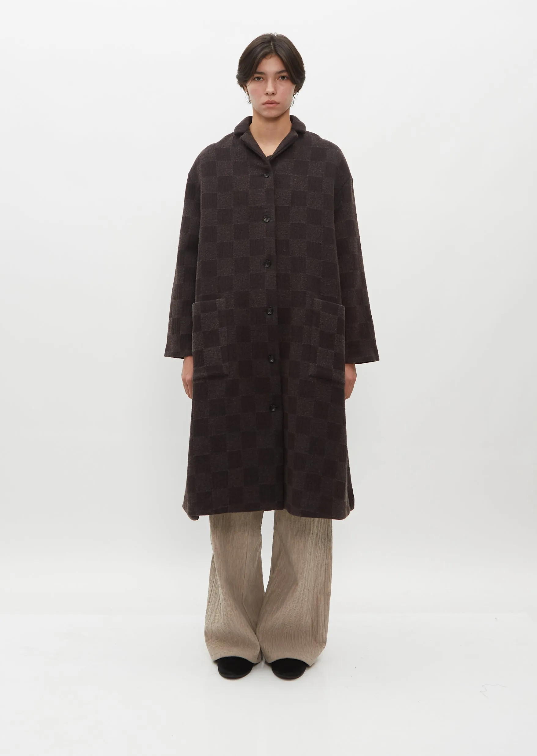 Wool Check Coat sold by La Garconne