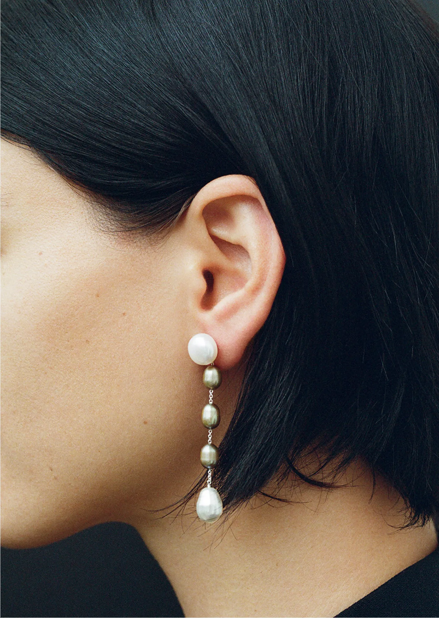 Small Passante Earrings — Pistachio Pearl sold by La Garconne product image thumbnail 2