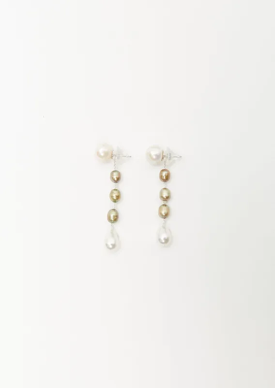 Small Passante Earrings — Pistachio Pearl sold by La Garconne
