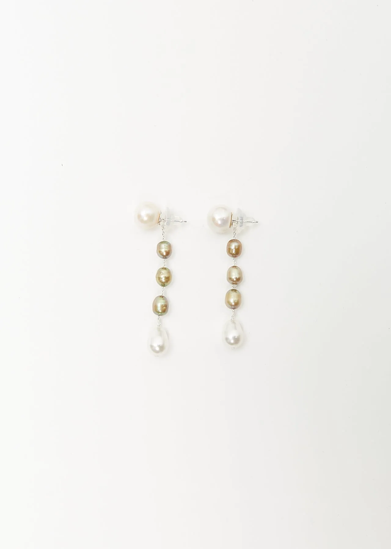 Small Passante Earrings — Pistachio Pearl sold by La Garconne