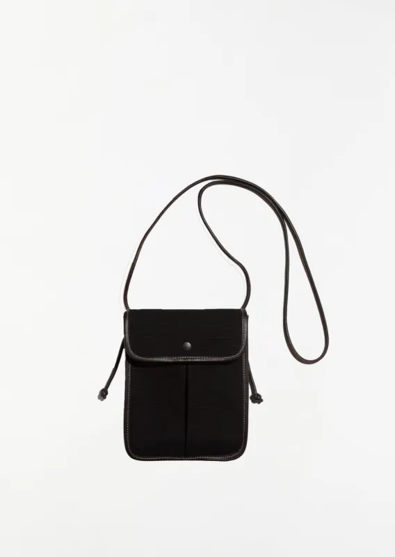 Terra Canvas Bag — Black / DK Brown sold by La Garconne