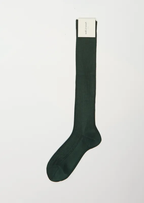 Knee High One Ribbed Socks — Cipresso sold by La Garconne