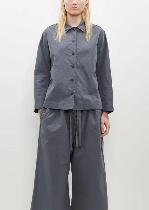 Juliette Cotton Shirt — Graphite sold by La Garconne