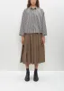 Short Overshirt — Black Stripe sold by La Garconne