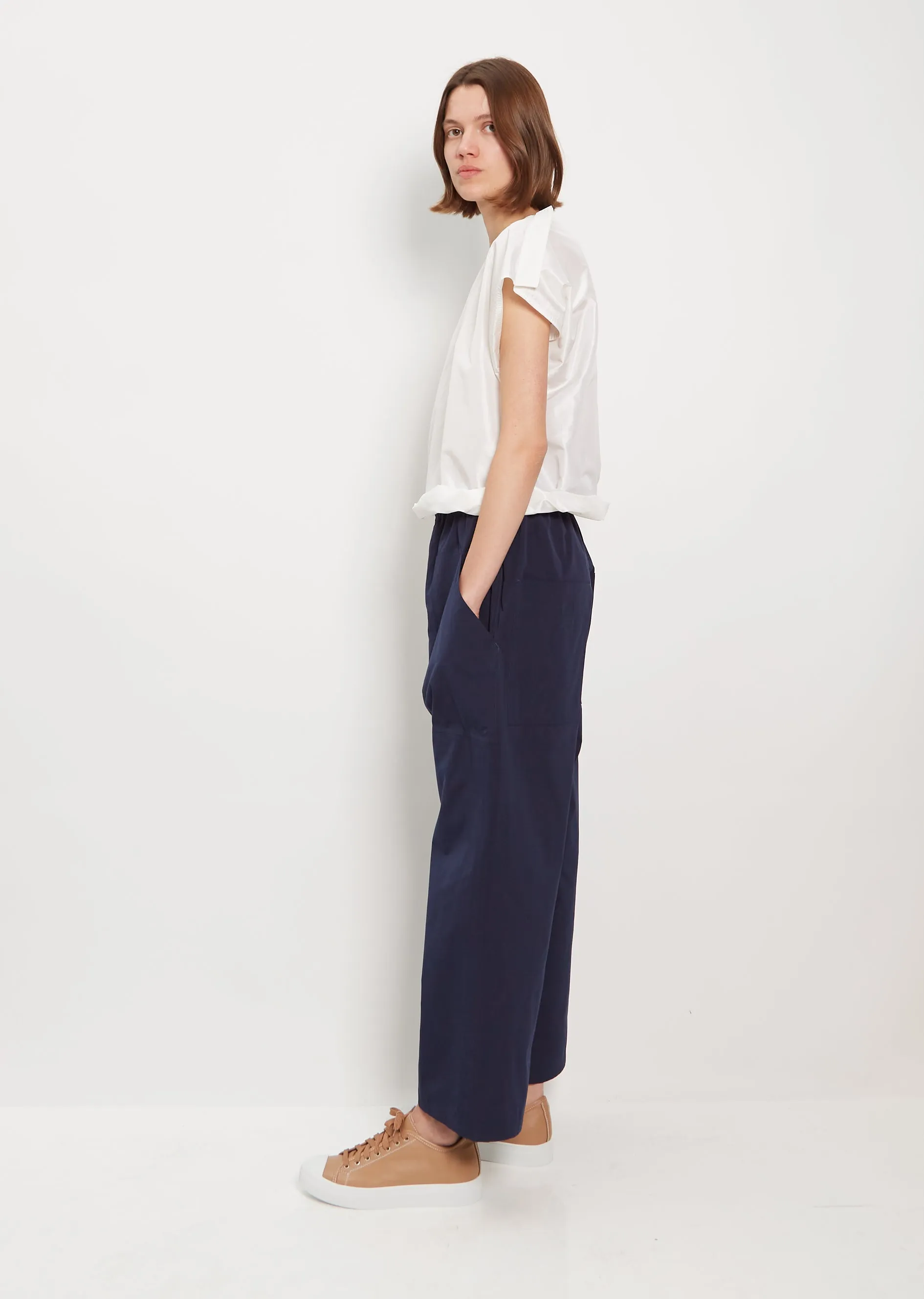 Power Wide Patch Cotton Taffeta Pant — Dark Navy sold by La Garconne product image thumbnail 3