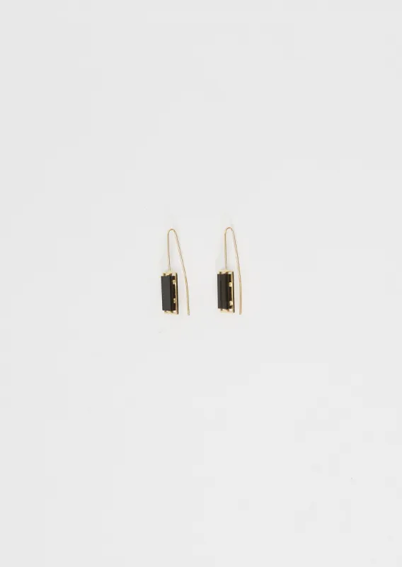 Diaspro Earrings — Black Agate sold by La Garconne