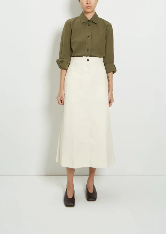 Cotton Twill Patch Pocket Walking Skirt sold by La Garconne
