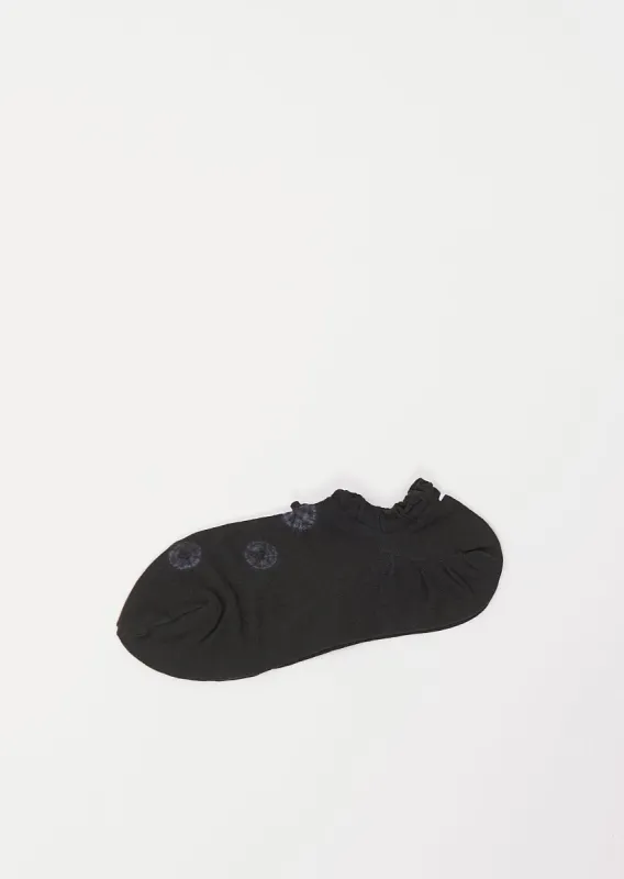 Shibori Knitted No-Show Socks — Black made by La Garconne
