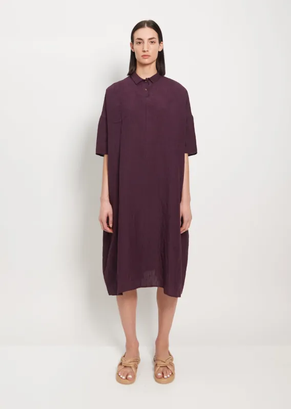 Mini Collar Dress — Aubergine sold by La Garconne