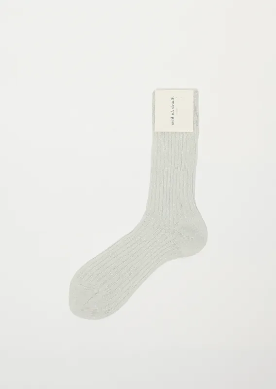 Ribbed Socks — Clear Grey sold by La Garconne