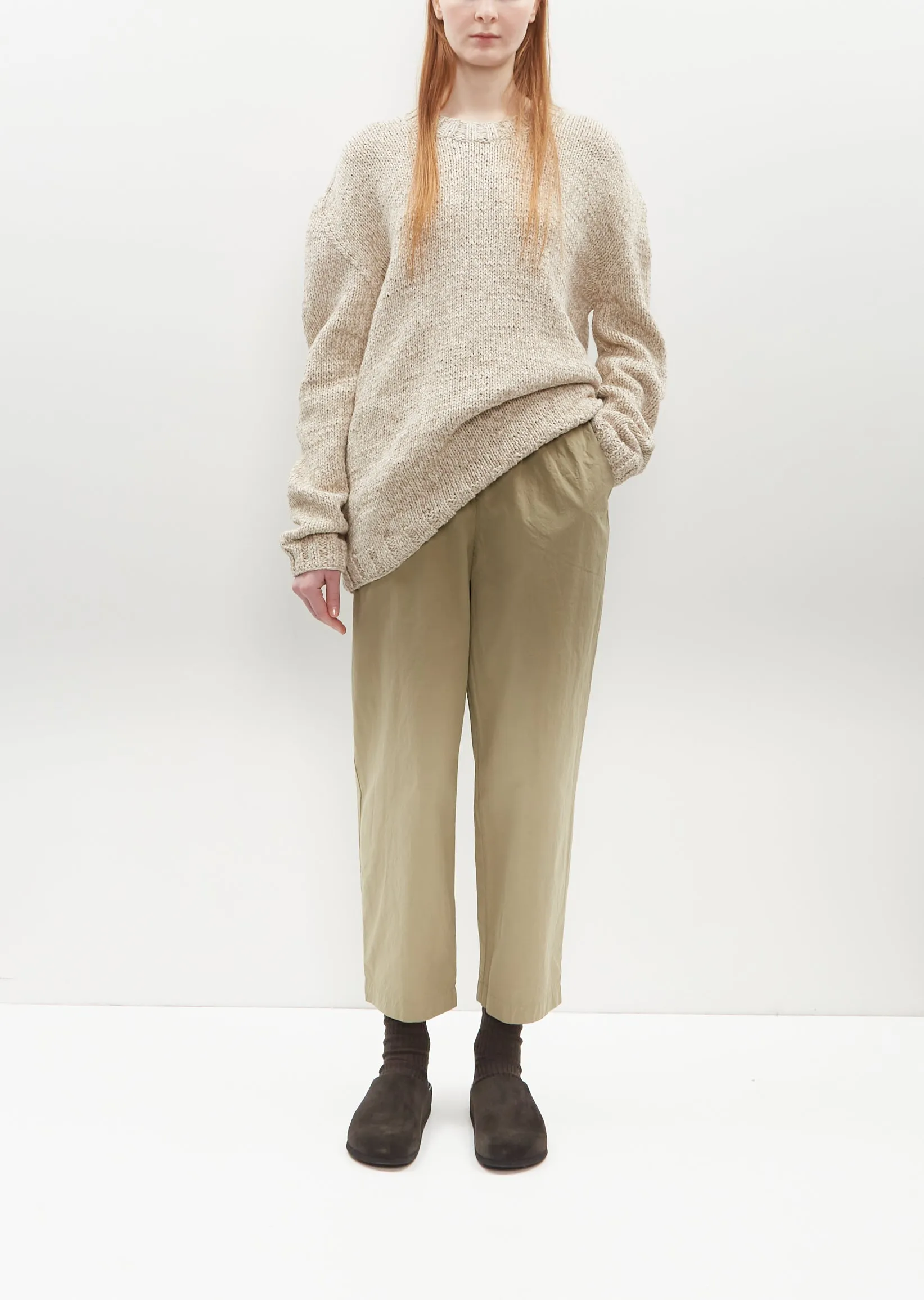 Fabi Italian Cotton Pant — Sesame sold by La Garconne