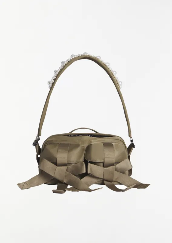 Bow Crossbody Bum Bag — Olive sold by La Garconne