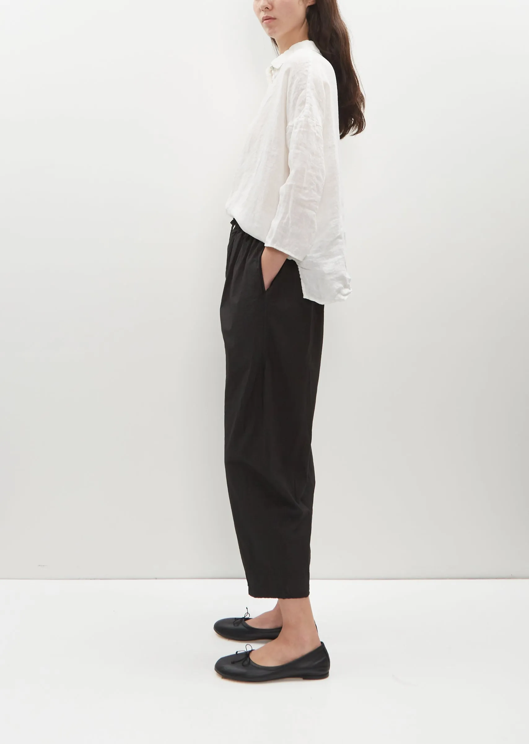 Braghe Tissue Cotton Pants — Black sold by La Garconne product image thumbnail 2