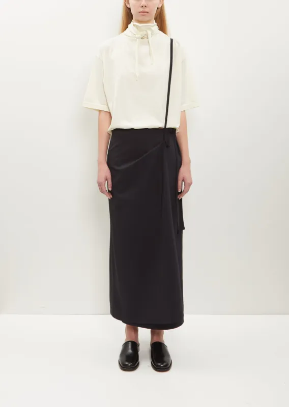 Light Wool Tailored Wrap Skirt made by Lemaire