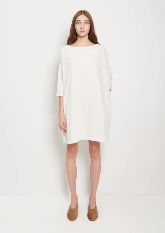 Tissue Cotton Boatneck Dress — Milk sold by La Garconne