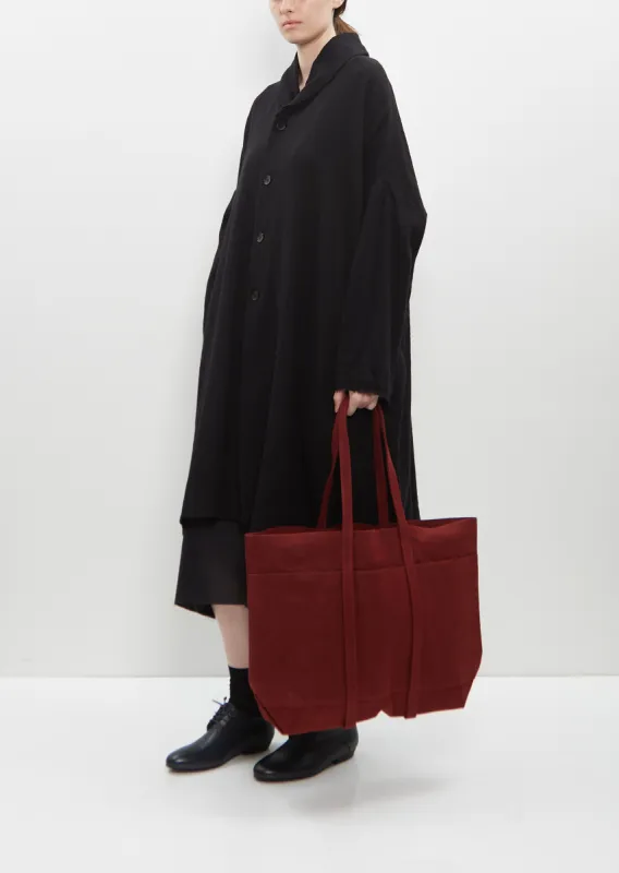 Washed Canvas 6 Pockets Tote M — Burgundy sold by La Garconne