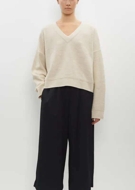 Wide V Neck — Ecru sold by La Garconne