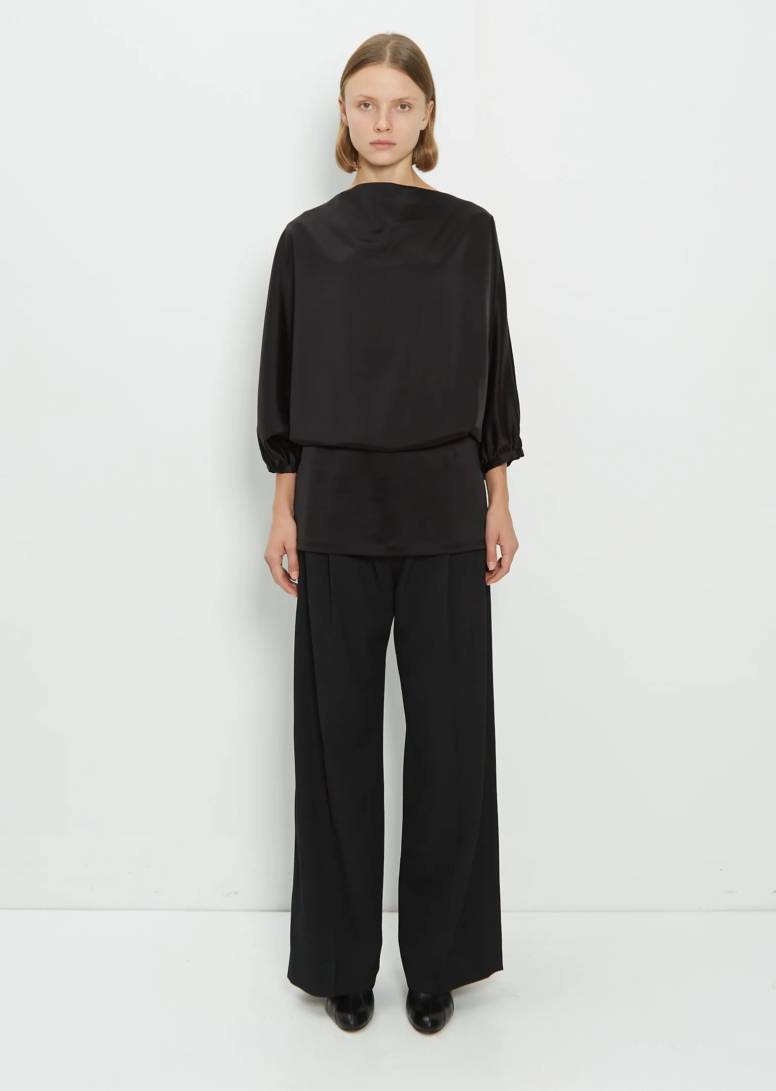 Draped Satin Top sold by La Garconne