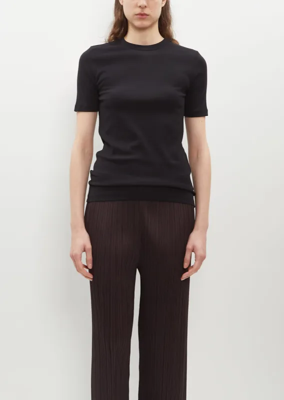 Classic Rib Tee — Black sold by La Garconne